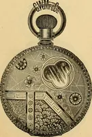 An illustration from 13th annual illustrated catalog, 1889 ... containing illustrations and prices of a few leading and staple styles of diamonds, watches, jewelry, silverware, clocks, canes, umbrellas, opera glasses, gold spectacles, eye glasses, etc. (1889)
