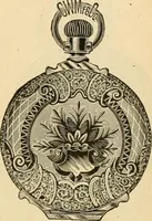 An illustration from 13th annual illustrated catalog, 1889 ... containing illustrations and prices of a few leading and staple styles of diamonds, watches, jewelry, silverware, clocks, canes, umbrellas, opera glasses, gold spectacles, eye glasses, etc. (1889)