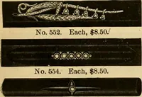 An illustration from 13th annual illustrated catalog, 1889 ... containing illustrations and prices of a few leading and staple styles of diamonds, watches, jewelry, silverware, clocks, canes, umbrellas, opera glasses, gold spectacles, eye glasses, etc. (1889)