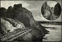 An illustration from The great Northwest : a guide-book and itinerary for the use of tourists and travellers over the lines of the Northern Pacific Railroad, the Oregon Railway and Navigation Company and the Oregon and California Railroad : containing descriptions of states, territories, cities, towns, and places along the routes of these allied systems of transportation, and embracing facts relating to the history, resources, population, products, and natural features of the great Northwest (1883)