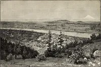 An illustration from The great Northwest : a guide-book and itinerary for the use of tourists and travellers over the lines of the Northern Pacific Railroad, the Oregon Railway and Navigation Company and the Oregon and California Railroad : containing descriptions of states, territories, cities, towns, and places along the routes of these allied systems of transportation, and embracing facts relating to the history, resources, population, products, and natural features of the great Northwest (1883)
