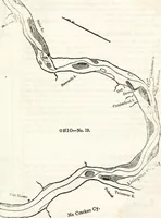 An illustration from The western pilot : containing charts of the Ohio River, and of the Mississippi, from the mouth of the Missouri to the Gulf of Mexico ; accompanied with directions for navigating the same, and a gazetteer ; or description of the towns on their banks, tributary streams, etc., also, a variety of matter interesting to travelers, and all concerned in the navigation of those rivers ; with a table of distances from town to town on all the above rivers (1847)