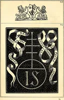 An illustration from Marques typographiques, ou, Recueil des monogrammes, chiffres, enseignes, emblèmes, devises, rébus et fleurons des libraires et imprimeurs qui ont exercé en France depuis l'introduction de l'imprimerie en 1470 jusqu'à la fin du seizième siècle : à ces marques sont jointes celles des libraires et imprimeurs qui pendant la même période ont publié, hors de France, des livres en langue française (1867)