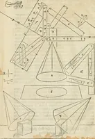 An illustration from Perspectiva; hierinnen auffs kürtzte beschrieben, mit Exempeln eröffnet vnd an Tag gegeben wird, ein newer besonder kurtzer, doch gerechter vnnd sehr leichter Weg, wie allerley Ding, es seyen Corpora, Gebew, oder was möglich zuerdencken vnd in Grund zulegen ist, verruckt oder vnuerruckt, frener in die Perspectyf gebracht werden mag, on einige vergebliche Linie, riss vñ Puncten, (et)c. dergleichen Weg bisshero noch nit bekant gewesen (1571)
