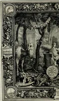 Picture 33 of 74 from Tapisseries du Roy, ou sont representez les quatre elemens et les quatre saisons ; avec les devises qui les accompagnent et leur explication = Königliche französische Tapezereyen, oder überaus schöne Sinn-Bilder, in welchen die vier Element, samt den vier Jahr-Zeiten, neben den Dencksprüchen und ihren Ausslegungen, vorgestellet werden. Aus den Original-Kupffern nachgezeichnet, und den Kunstliebenden zu Nutzen und Ergötzen an den Tag gegeben und verlegt (1690), leaf 69