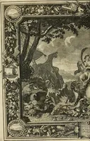An illustration from Tapisseries du roy, ou sont representez les quatre elemens et les quatre saisons : avec les devises qvi les accompagnent & leur explication = Königliche französische Tapezereyen, oder überauss schöne Sinn-Bilder, in welchen die vier Element, samt den vier Jahr-Zeiten, neben den Dencksprüchen und ihren Ausslegungen, vorgestellet werden (1690)