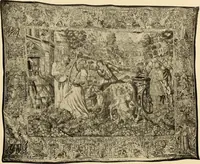 An illustration from Decorative textiles; an illustrated book on coverings for furniture, walls and floors, including damasks, brocades and velvets, tapestries, laces, embroideries, chintzes, cretonnes, drapery and furniture trimmings, wall papers, carpets and rugs, tooled and illuminated leathers (1918)