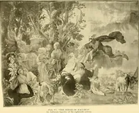 An illustration from Decorative textiles; an illustrated book on coverings for furniture, walls and floors, including damasks, brocades and velvets, tapestries, laces, embroideries, chintzes, cretones, drapery and furniture trimmings, wall papers, carpets and rugs, tooled and illuminated leathers (1918)
