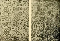 An illustration from Decorative textiles; an illustrated book on coverings for furniture, walls and floors, including damasks, brocades and velvets, tapestries, laces, embroideries, chintzes, cretones, drapery and furniture trimmings, wall papers, carpets and rugs, tooled and illuminated leathers (1918)