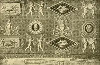 An illustration from Decorative textiles; an illustrated book on coverings for furniture, walls and floors, including damasks, brocades and velvets, tapestries, laces, embroideries, chintzes, cretones, drapery and furniture trimmings, wall papers, carpets and rugs, tooled and illuminated leathers (1918)