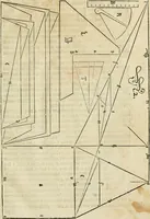 Picture 10 of 27 from Perspectiva; hierinnen auffs kürtzte beschrieben, mit Exempeln eröffnet vnd an Tag gegeben wird, ein newer besonder kurtzer, doch gerechter vnnd sehr leichter Weg, wie allerley Ding, es seyen Corpora, Gebew, oder was möglich zuerdencken vnd in Grund zulegen ist, verruckt oder vnuerruckt, frener in die Perspectyf gebracht werden mag, on einige vergebliche Linie, riss vñ Puncten, [et]c. dergleichen Weg bisshero noch nit bekant gewesen (1571), leaf 22