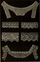 Picture 183 of 216 from Dentelles et guipures : anciennes et modernes, imitations ou copies. Varieté des genres et des points. 52 portraits documentaires, 249 échantillons de dentelles, collerettes, fraises, manchettes, rabats, etc. (1904), leaf 288