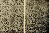 Picture 357 of 482 from Decorative textiles; an illustrated book on coverings for furniture, walls and floors, including damasks, brocades and velvets, tapestries, laces, embroideries, chintzes, cretonnes, drapery and furniture trimmings, wall papers, carpets and rugs, tooled and illuminated leathers (1918), leaf 355