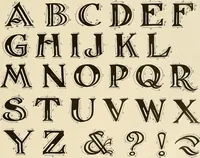 An illustration from Fairchild's rapid letterer and show-card maker, commercial alphabet construction with brush or pen (1910)