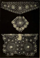 An illustration from Dentelles et guipures : anciennes et modernes, imitations ou copies. Varieté des genres et des points. 52 portraits documentaires, 249 échantillons de dentelles, collerettes, fraises, manchettes, rabats, etc. (1904)