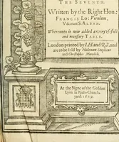 An illustration from The historie of the reigne of King Henry the Seventh ... Whereunto is now added a very usefull and necessary table (1629)