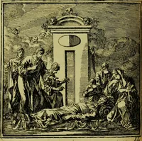 An illustration from De onwaardige wereld: vertoond in vyftig zinnebeelden, met godlyke spreuken en stichtelyke verzen (1710)