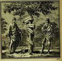 Picture 28 of 50 from De onwaardige wereld: vertoond in vyftig zinnebeelden, met godlyke spreuken en stichtelyke verzen (1710), leaf 128