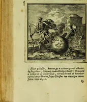 Picture 45 of 50 from De onwaardige wereld: vertoond in vyftig zinnebeelden, met godlyke spreuken en stichtelyke verzen (1710), leaf 194