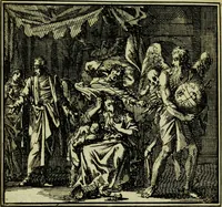 An illustration from De onwaardige wereld: vertoond in vyftig zinnebeelden, met godlyke spreuken en stichtelyke verzen (1710)