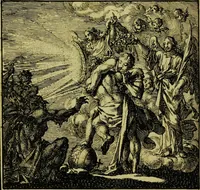 Picture 6 of 50 from De onwaardige wereld: vertoond in vyftig zinnebeelden, met godlyke spreuken en stichtelyke verzen (1710), leaf 32