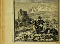 Picture 8 of 50 from De onwaardige wereld: vertoond in vyftig zinnebeelden, met godlyke spreuken en stichtelyke verzen (1710), leaf 40