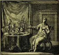 Picture 15 of 50 from De onwaardige wereld: vertoond in vyftig zinnebeelden, met godlyke spreuken en stichtelyke verzen (1710), leaf 68