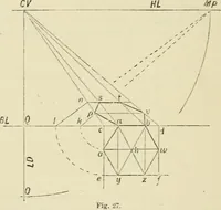 An illustration from Perspective and geometrical drawing : adapted to the use of candidates for second and third-class teachers' certificates (1887)