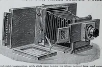 An illustration from 1907 price list, cancelling previous lists, of light filters, cameras, and all materials for orthochromatic and colour photography : scientific instruments for light measurement, photo spectroscopes, photo micrographic appliances, etc. (1907)