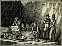 An illustration from The tongue of time, and star of the states: [electronic resource]: a system of human nature, with the phenomena of the heavens and earth. : American antiquities, remains of giants, geology, volcanoes, Egyptian and Indian magic, diet, dress, drinks, diseases, sleep, somnambulism, trances, resuscitation. : Also an account of persons with two souls, and of five persons who told colors by the touch (1840)