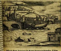 An illustration from Le cose marauigliose dell' alma citta di Roma: doue si tratta delle chiese,stationi, relique et corpi santi : con la guida romana : i nomi de sommi pontefici, imperatori et altri principi, Christiani, con le prencipal' poste d'Italia (1625)