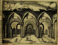 An illustration from Le cose marauigliose dell' alma citta di Roma: doue si tratta delle chiese,stationi, relique et corpi santi : con la guida romana : i nomi de sommi pontefici, imperatori et altri principi, Christiani, con le prencipal' poste d'Italia (1625)