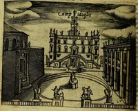 An illustration from Le cose marauigliose dell' alma citta di Roma: doue si tratta delle chiese,stationi, relique et corpi santi : con la guida romana : i nomi de sommi pontefici, imperatori et altri principi, Christiani, con le prencipal' poste d'Italia (1625)