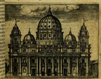 An illustration from Le cose marauigliose dell' alma citta di Roma: doue si tratta delle chiese,stationi, relique et corpi santi : con la guida romana : i nomi de sommi pontefici, imperatori et altri principi, Christiani, con le prencipal' poste d'Italia (1625)