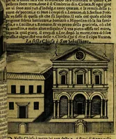 An illustration from Le cose marauigliose dell' alma citta di Roma: doue si tratta delle chiese,stationi, relique et corpi santi : con la guida romana : i nomi de sommi pontefici, imperatori et altri principi, Christiani, con le prencipal' poste d'Italia (1625)