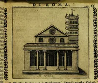 Picture 13 of 31 from Le cose marauigliose dell' alma citta di Roma: doue si tratta delle chiese,stationi, relique et corpi santi : con la guida romana : i nomi de sommi pontefici, imperatori et altri principi, Christiani, con le prencipal' poste d'Italia (1625), leaf 33