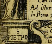 An illustration from Le cose marauigliose dell' alma citta di Roma: doue si tratta delle chiese,stationi, relique et corpi santi : con la guida romana : i nomi de sommi pontefici, imperatori et altri principi, Christiani, con le prencipal' poste d'Italia (1625)