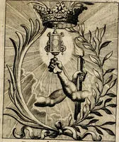 An illustration from Sacrum sanctuarium crucis et patientiae crucifixorum et cruciferorum, emblematicis imaginibus laborantium et aegrotantium ornatum: artifices gloriosi nouae artis bene viuendi et moriendi secundum rationem regulae et circini (1634)