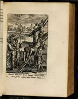 An illustration from Sacrum sanctuarium crucis et patientiae crucifixorum et cruciferorum, emblematicis imaginibus laborantium et aegrotantium ornatum: artifices gloriosi nouae artis bene viuendi et moriendi secundum rationem regulae et circini (1634)