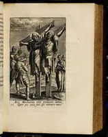 An illustration from Sacrum sanctuarium crucis et patientiae crucifixorum et cruciferorum, emblematicis imaginibus laborantium et aegrotantium ornatum: artifices gloriosi nouae artis bene viuendi et moriendi secundum rationem regulae et circini (1634)