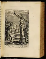 An illustration from Sacrum sanctuarium crucis et patientiae crucifixorum et cruciferorum, emblematicis imaginibus laborantium et aegrotantium ornatum: artifices gloriosi nouae artis bene viuendi et moriendi secundum rationem regulae et circini (1634)