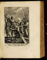 An illustration from Sacrum sanctuarium crucis et patientiae crucifixorum et cruciferorum, emblematicis imaginibus laborantium et aegrotantium ornatum: artifices gloriosi nouae artis bene viuendi et moriendi secundum rationem regulae et circini (1634)