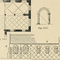 An illustration from An encyclopaedia of architecture, historical, theoretical, & practical. New ed., rev., portions rewritten, and with additions by Wyatt Papworth (1888)
