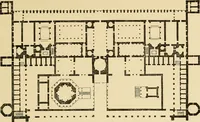 An illustration from An encyclopaedia of architecture, historical, theoretical, & practical. New ed., rev., portions rewritten, and with additions by Wyatt Papworth (1888)