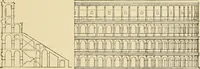 An illustration from An encyclopaedia of architecture, historical, theoretical, & practical. New ed., rev., portions rewritten, and with additions by Wyatt Papworth (1888)