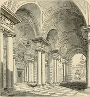 An illustration from An encyclopaedia of architecture, historical, theoretical, & practical. New ed., rev., portions rewritten, and with additions by Wyatt Papworth (1888)