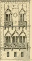 An illustration from An encyclopaedia of architecture, historical, theoretical, & practical. New ed., rev., portions rewritten, and with additions by Wyatt Papworth (1888)