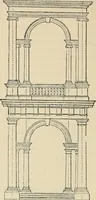 An illustration from An encyclopaedia of architecture, historical, theoretical, & practical. New ed., rev., portions rewritten, and with additions by Wyatt Papworth (1888)
