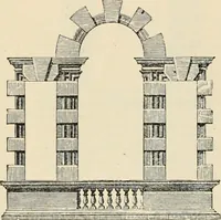 An illustration from An encyclopaedia of architecture, historical, theoretical, & practical. New ed., rev., portions rewritten, and with additions by Wyatt Papworth (1888)