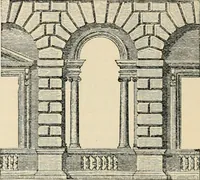 An illustration from An encyclopaedia of architecture, historical, theoretical, & practical. New ed., rev., portions rewritten, and with additions by Wyatt Papworth (1888)
